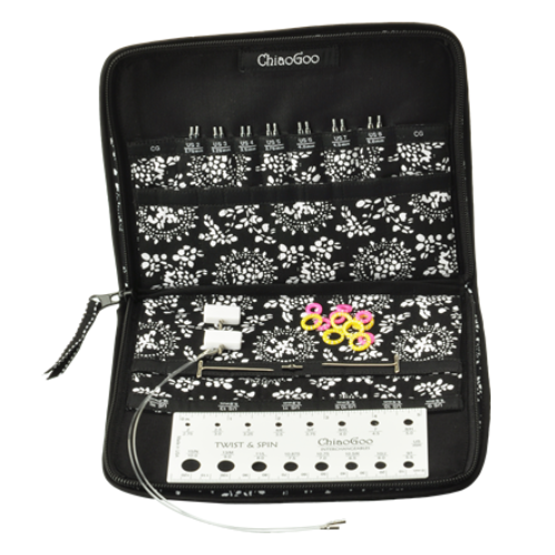 ChiaoGoo Coffret D’Aiguilles Circulaires Interchangeables Spin Bambou Complete 10 cm