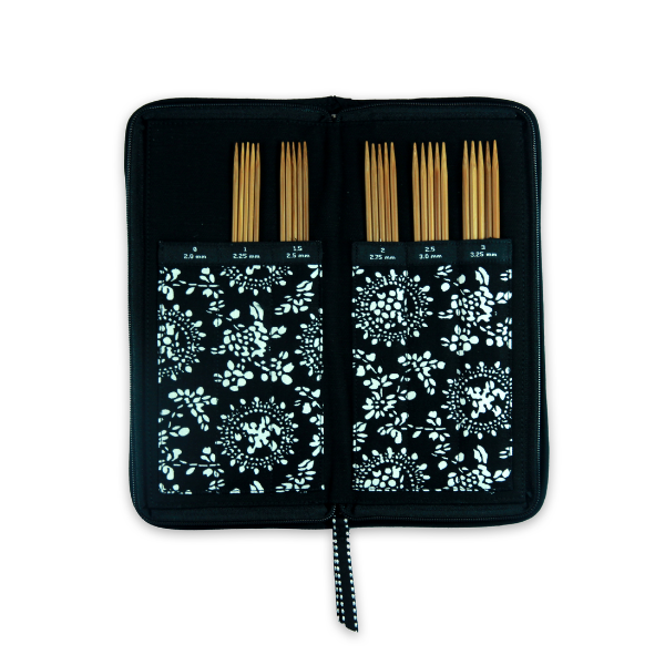 ChiaoGoo Set d’Aiguilles Doubles Pointes Bambou Patina, 15 cm