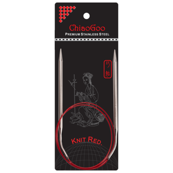 ChiaoGoo Aiguilles Circulaires Knit Red Acier Inoxydable (23-100 cm) 80 cm