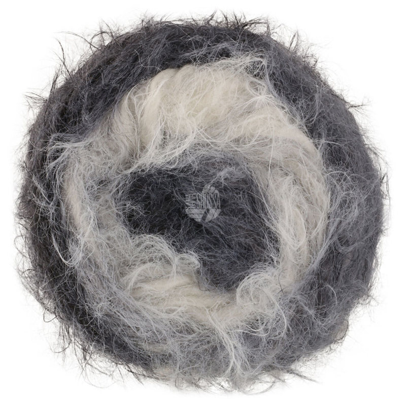 Lana Grossa Basta Mista 109 Blanc/Gris clair/Gris moyen/Gris foncé/Anthracite