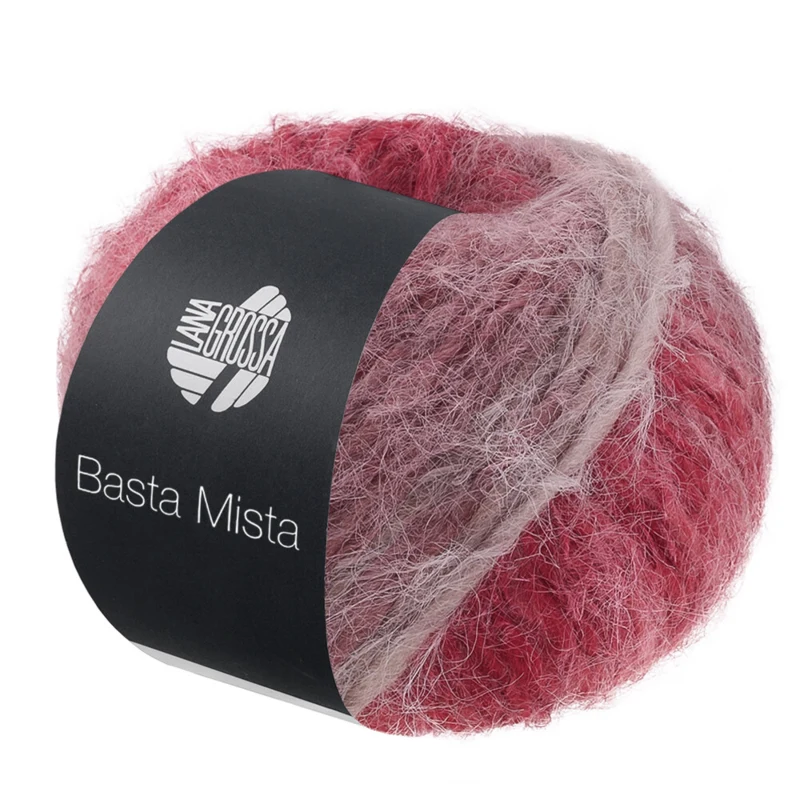 Lana Grossa Basta Mista 119 Bordeaux/rouge vin/rouge grisé/taupe/beige gris