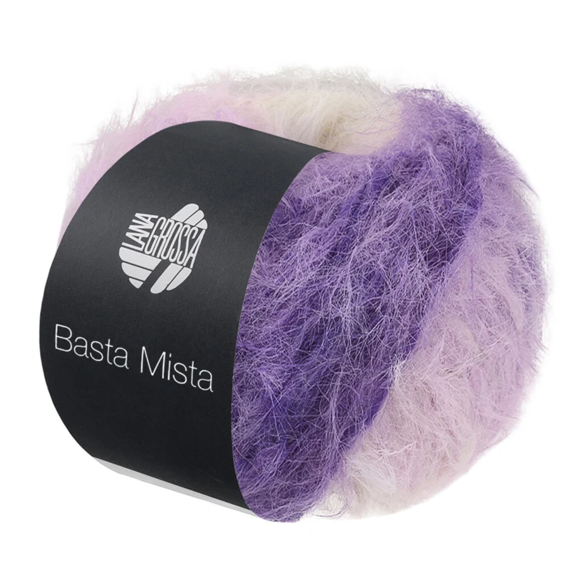 Lana Grossa Basta Mista 125 Violet foncé/violet grisé/violet/lilas/blanc