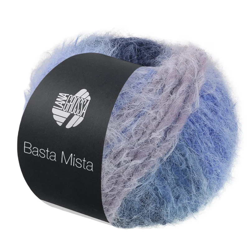 Lana Grossa Basta Mista 122 Bleu nuit/bleu roi/bleu jean/gris/gris clair