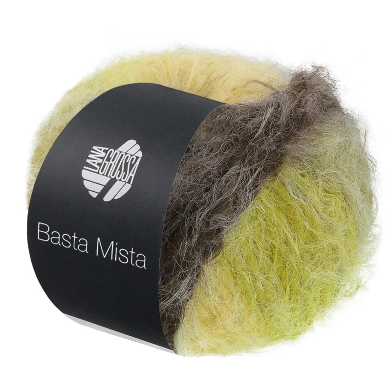 Lana Grossa Basta Mista 117 Brun gris/taupe/jaune/jaune clair/olive clair