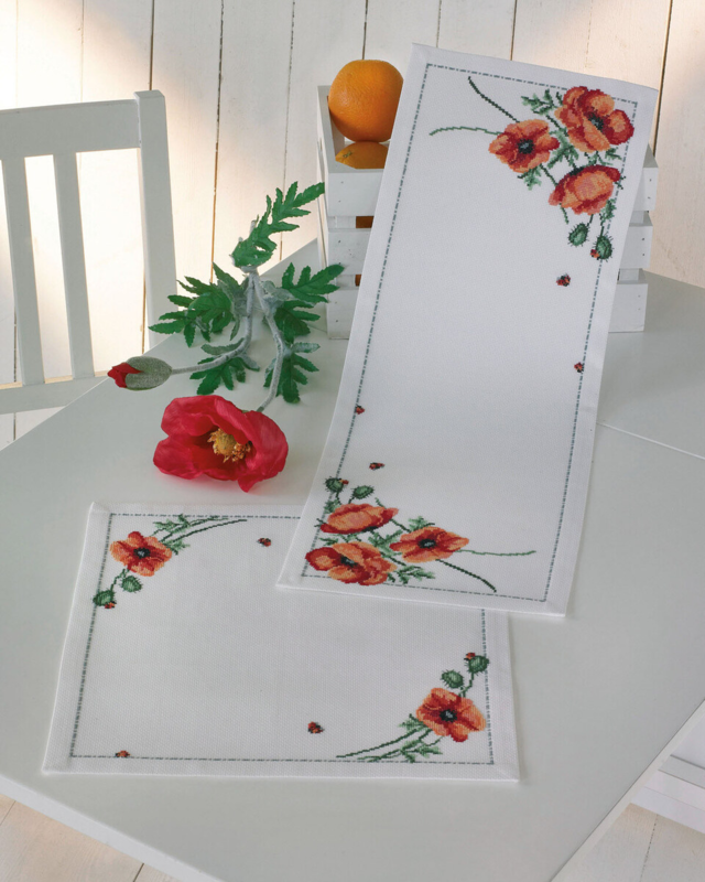 Kit de Broderie Coquelicot 36 x 36 cm