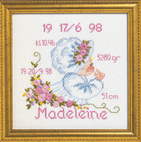 Kit de Broderie Baptême Madeleine R5420/82 19 x 19 cm