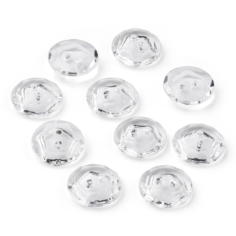 LindeHobby Boutons Cristal, Clairs, 12 mm, 10 pièces