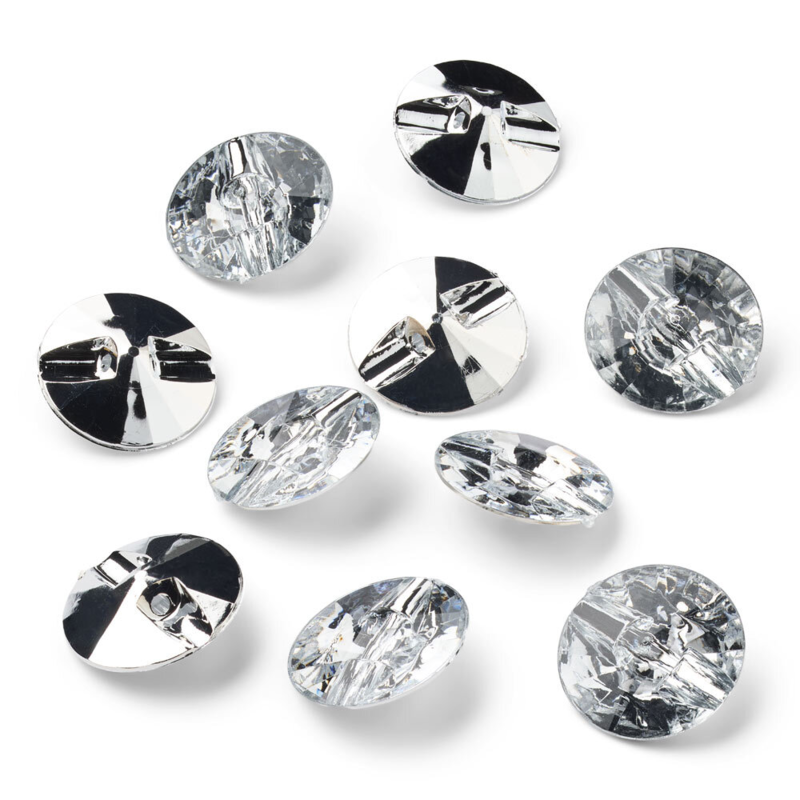 LindeHobby Boutons Cristal, Clairs, 20 mm, 10 pcs