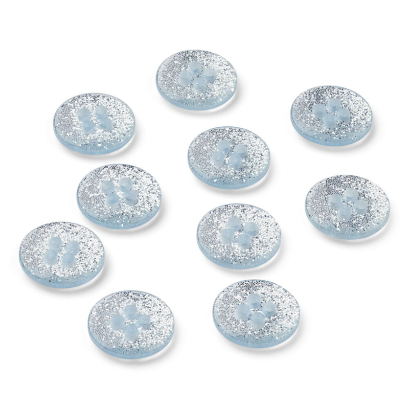 LindeHobby Boutons à Paillettes, Bleu ciel, 12 mm, 10 pcs