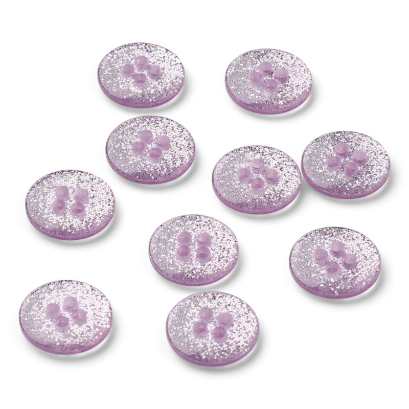 LindeHobby Boutons à Paillettes, Violet, 12 mm, 10 pcs