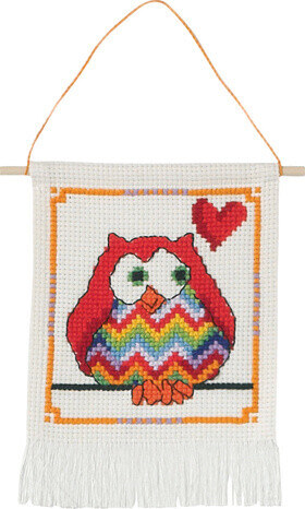 Kit de broderie MFK chouettes rouges 5118/19 15 x 21 cm