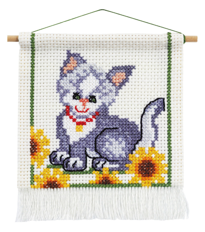 Kit de broderie MFK chat 16 x 18 cm m/5119/18