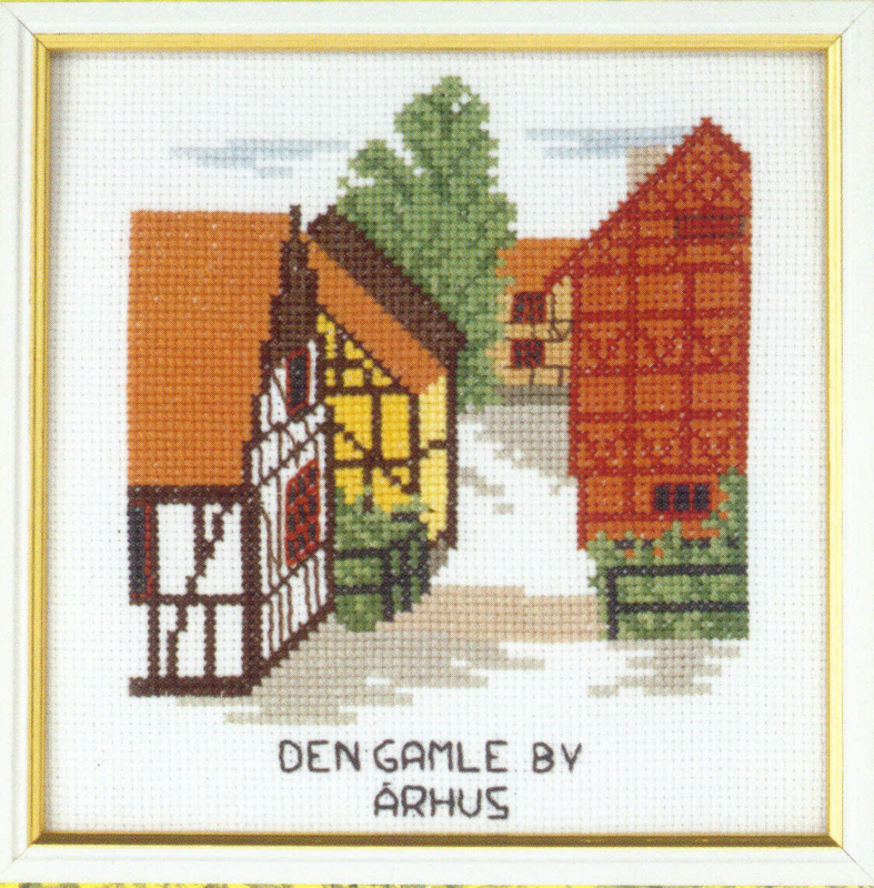 Kit de broderie La vieille ville 15 x 15 cm