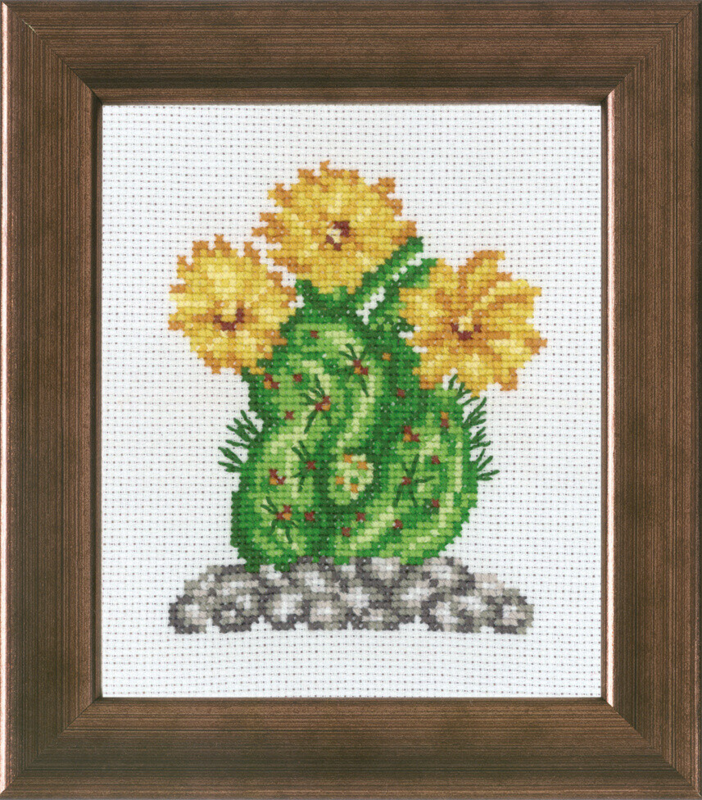 Kit de broderie Cactus avec jaune R5380 10 x 12 cm