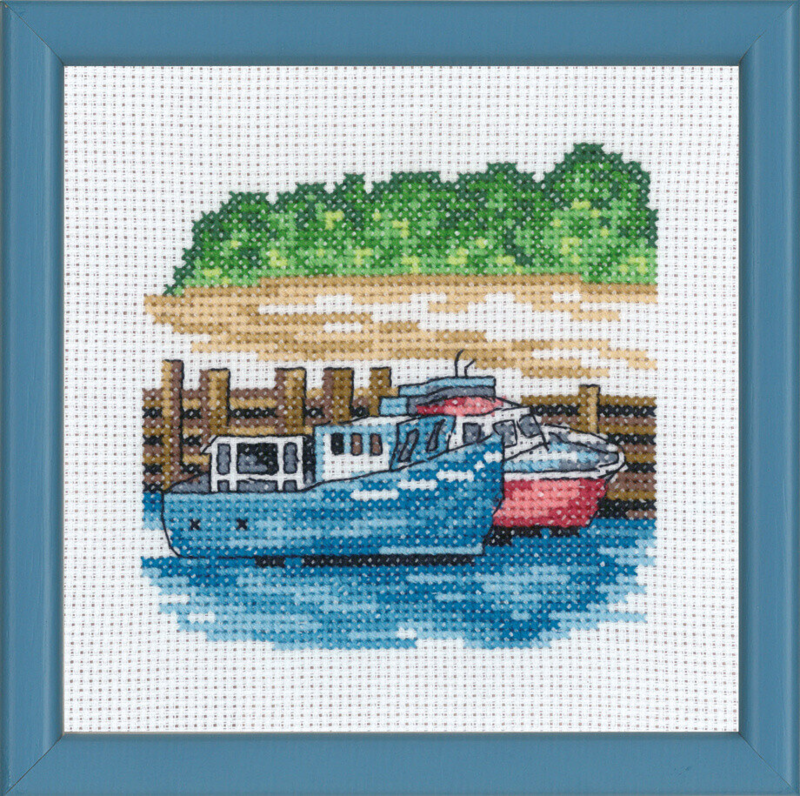 Kit de Broderie Bateaux à Moteur Bleus R5592 13 x 13 cm