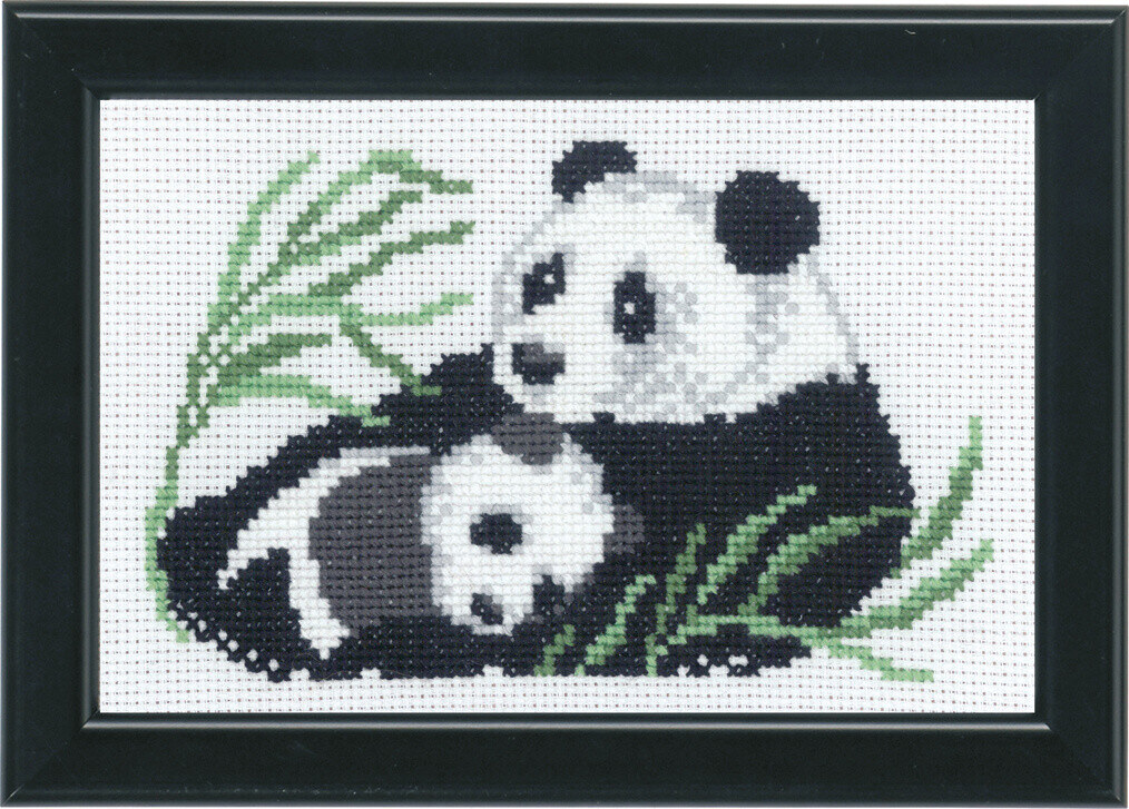 Kit de broderie Panda avec petit 14 x 9 cm