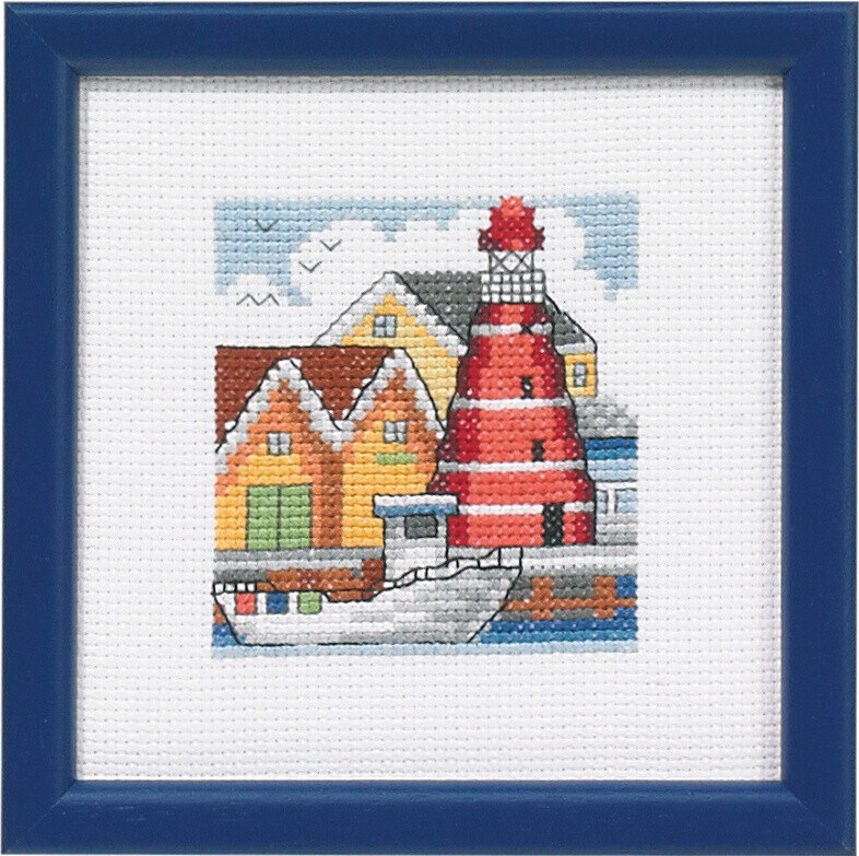 Kit de broderie Phare rouge port 12 x 12 cm