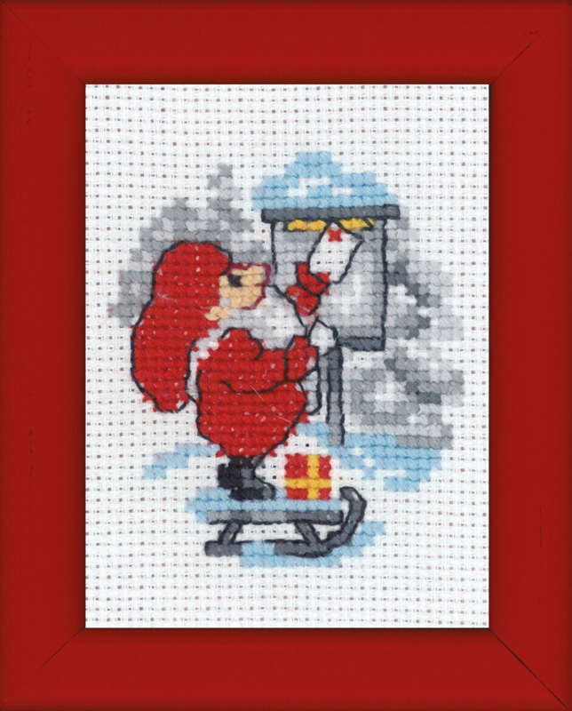 Kit de broderie Lutin avec image de courrier 6 x 8 cm