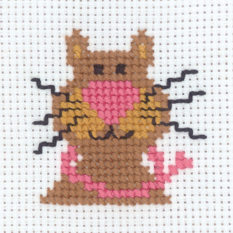 Kit de broderie Chat 8 x 8 cm