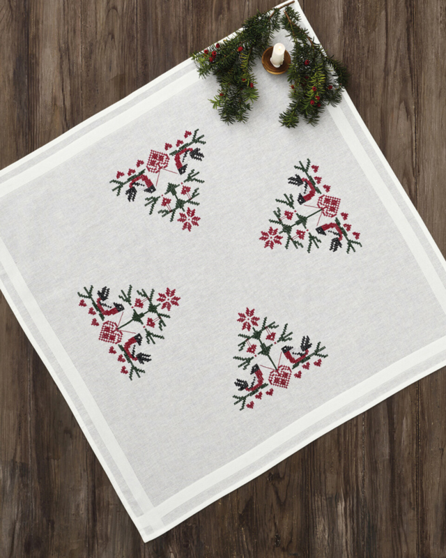 Kit de broderie Oiseaux avec cœurs XXX 80 x 80 cm