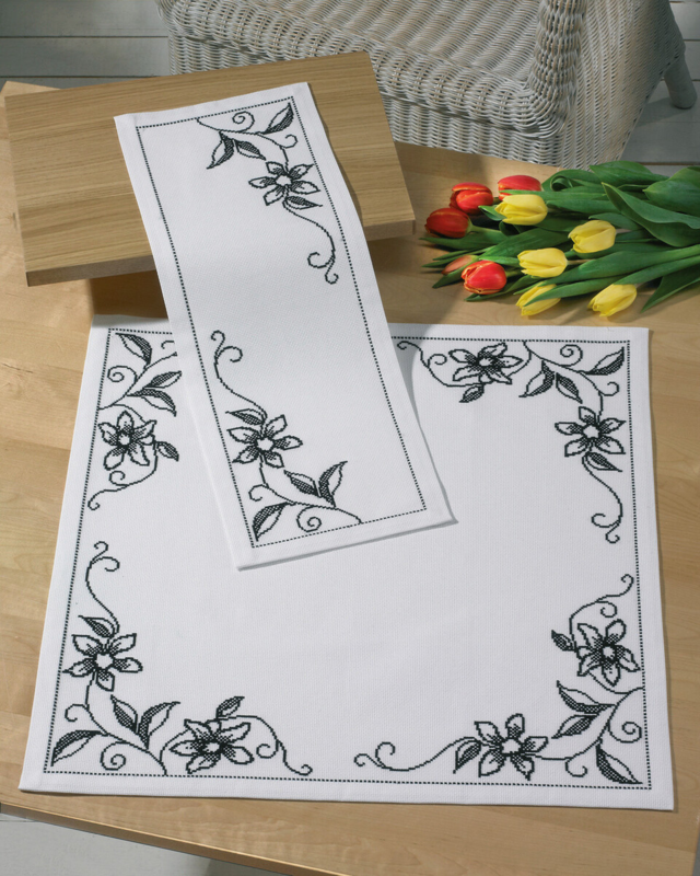 Kit de Broderie Orchidée Vanille 56 x 56 cm