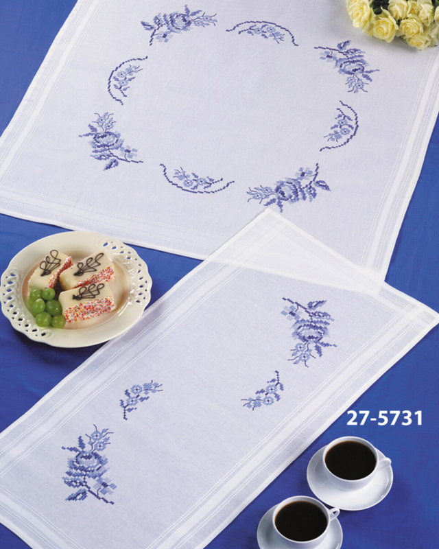 Kit de broderie Roses bleues xxx 80 x 80 cm