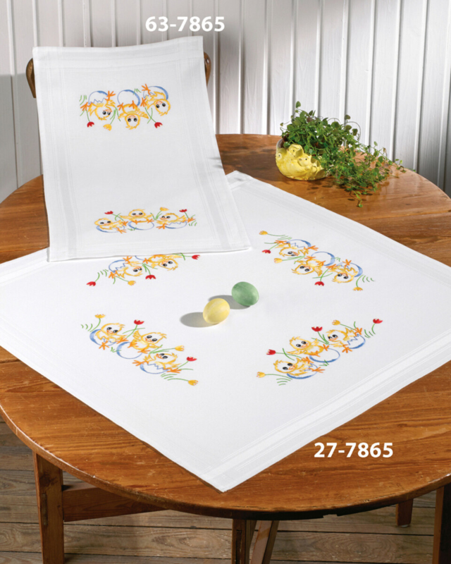 Kit de broderie Poulets dans une coquille 80 x 80 cm