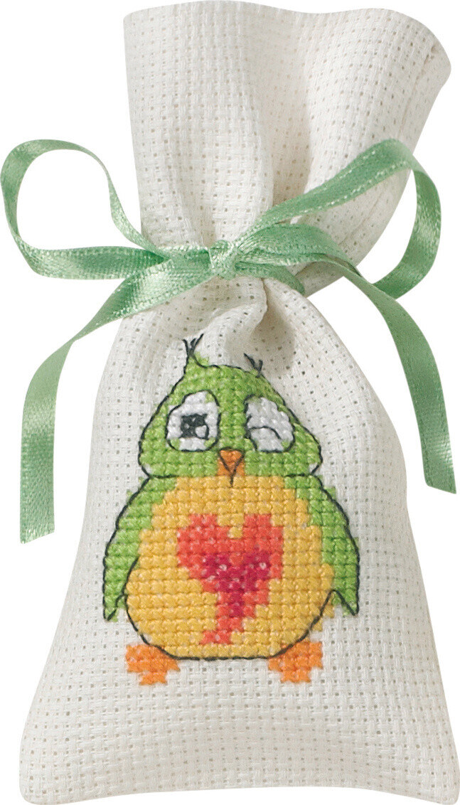 Kit de broderie Chouette verte 6 x 12 cm