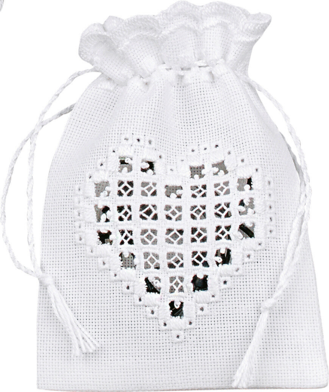 Kit de broderie Sac Cœur 10 x 15 cm