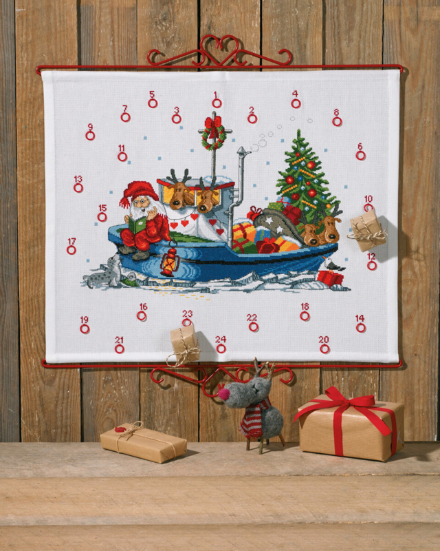 Kit de broderie Père Noël en bateau B5125/58 58 x 48 cm