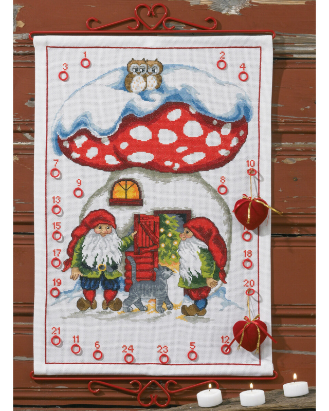 Kit de broderie 2 lutins avec chat 5125/38 38 x 53 cm