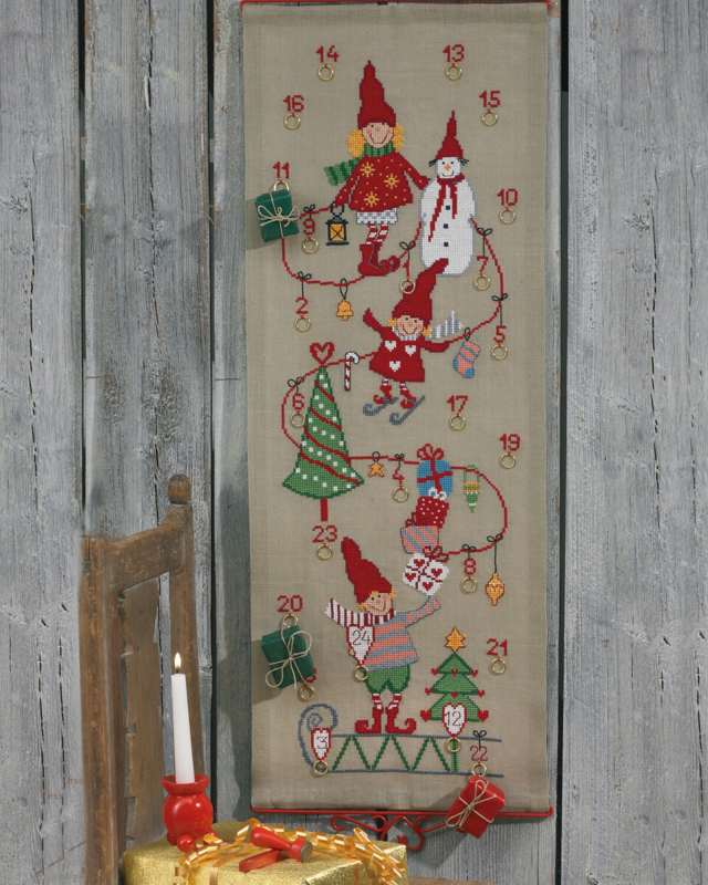 Kit de Broderie Lutins avec luge & cadeaux