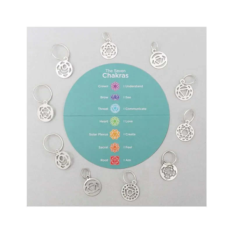 KnitPro Chakra Marqueurs de Mailles, Argent