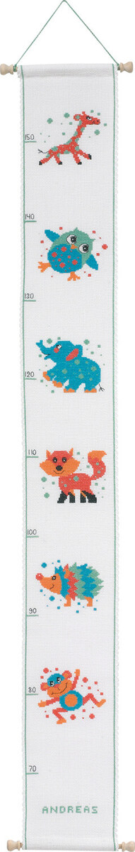 Kit de broderie Ruban à mesurer avec animaux 12 x 97 cm
