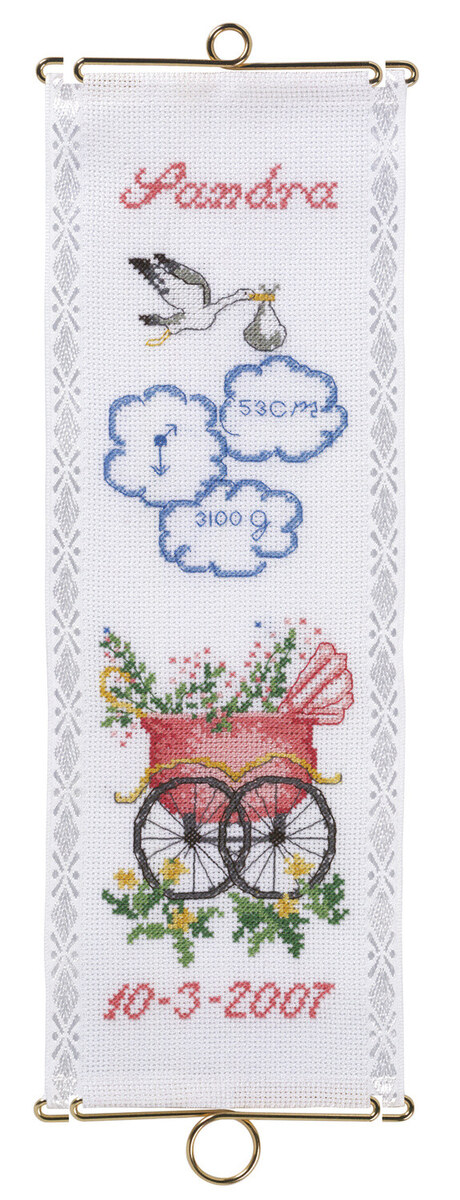 Kit de broderie Baptême Sandra 12 x 35 cm m/5188/12