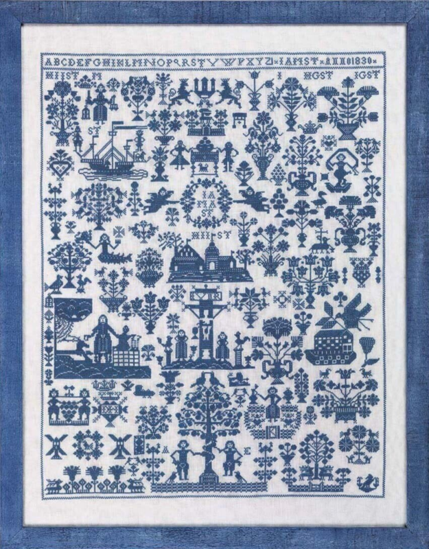 Kit de broderie Noms bleu 59 x 45 cm
