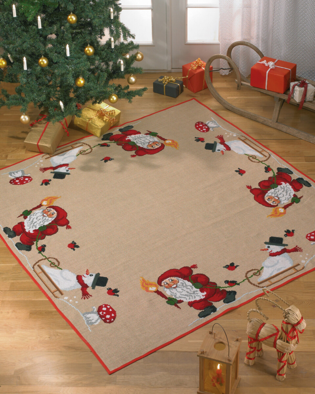 Kit de Broderie Lutin/Bonhomme de Neige 175 x 175 cm