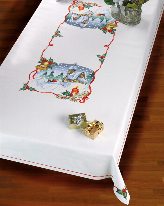 Kit de broderie Église & cloches 140 x 230 cm