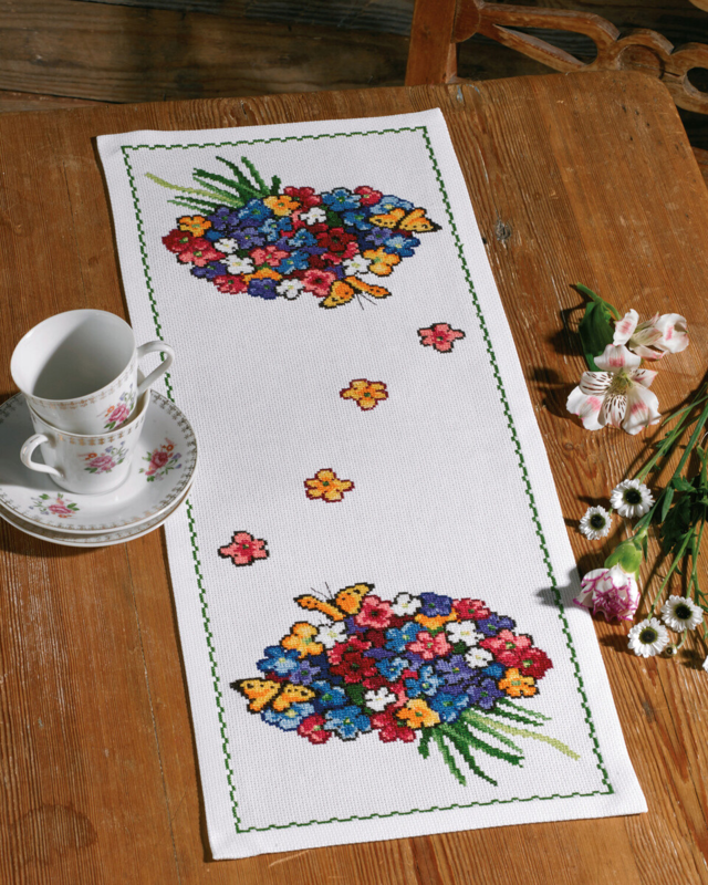 Kit de Broderie Bouquet de Fleurs 23 x 60 cm