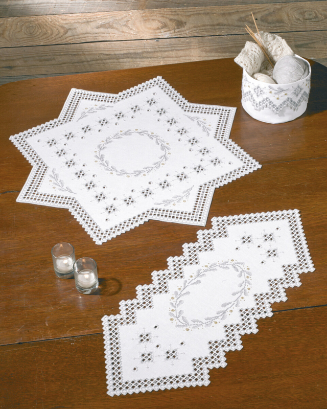 Kit de broderie Hardanger couronne 28 x 67 cm