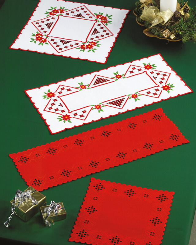 Kit de broderie Hardanger, rouge