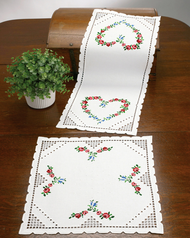 Kit de broderie Hardanger cœur 29 x 69 cm
