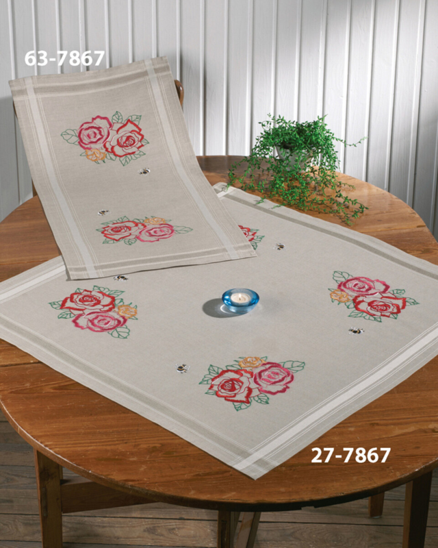 Kit de broderie Roses & bourdon 40 x 80 cm