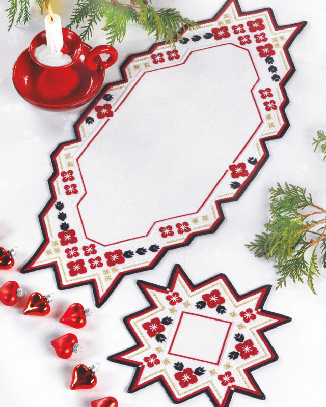 Kit de broderie en points lancés noirs 28 x 60 cm