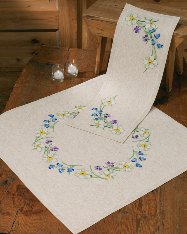 Kit de broderie Fleurs de Printemps 24 x 66 cm