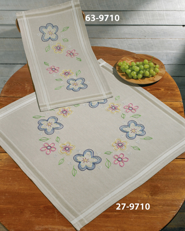 Kit de Broderie Fleurs Naïves 40x80 cm