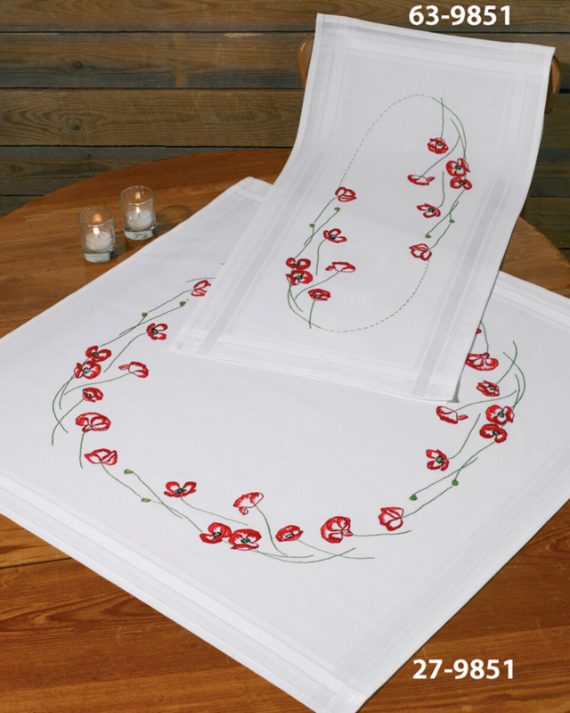Kit de broderie Coquelicots 40 x 80 cm