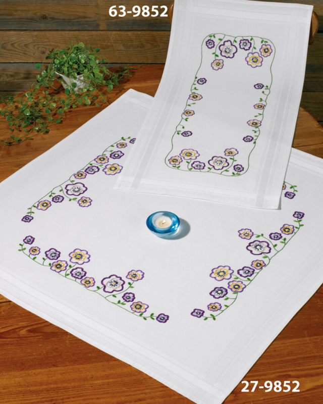 Kit de broderie Fleurs flor 40 x 80 cm