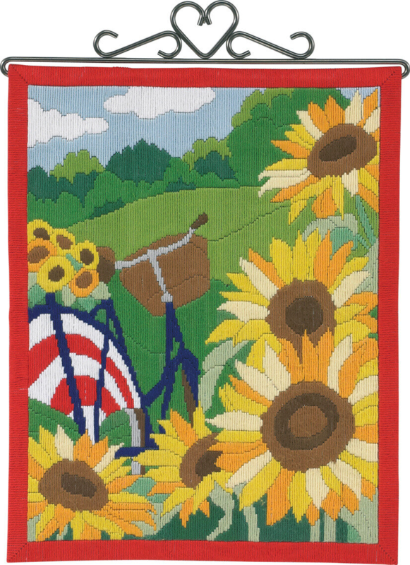 Kit de broderie Tournesols & vélo 30 x 38 cm