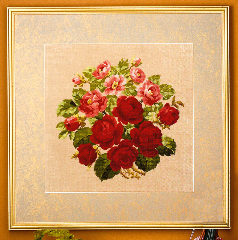 Kit de broderie Roses anciennes 42x42 cm 5605/82